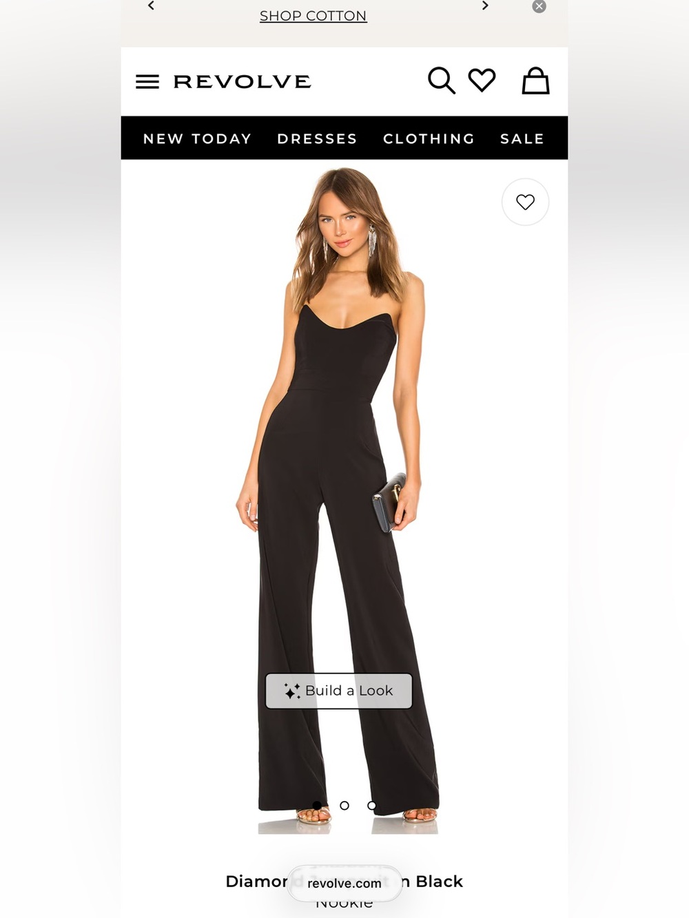 Nookie Diamond Jumpsuit Black Size S Strapless Wide Leg NWOT retails $340